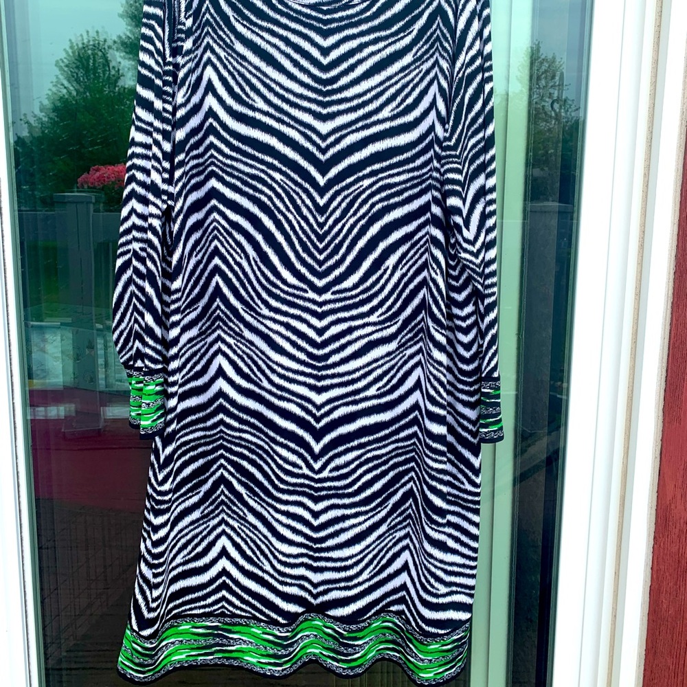 Michael Kors 3X Women’s Dress Zebra Black/White Animal Print